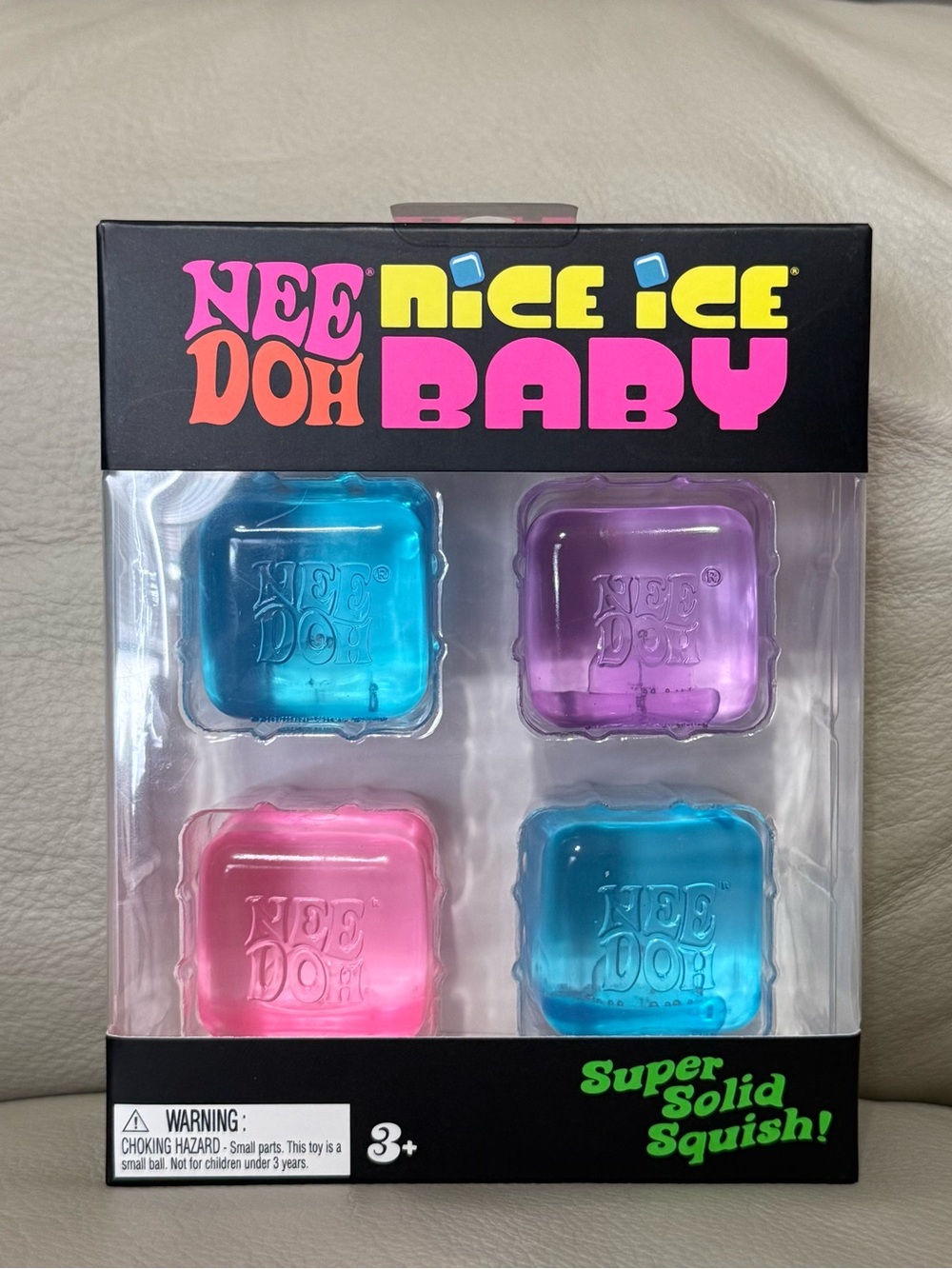 NEW Needoh Nice Ice Baby Cubes 4 Pack Schylling Pink Blue Purple Authentic!